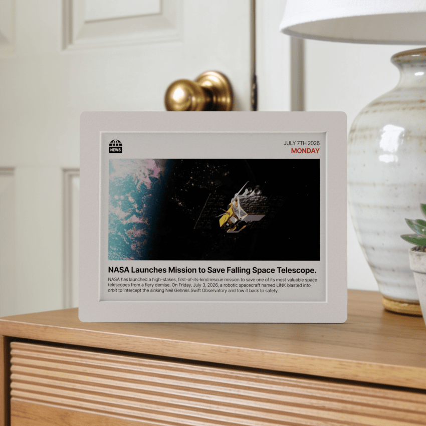 Paper showing morning news