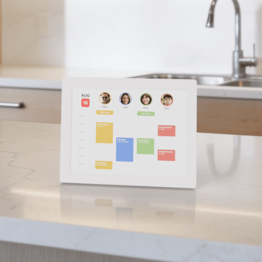 Paper showing family calendar